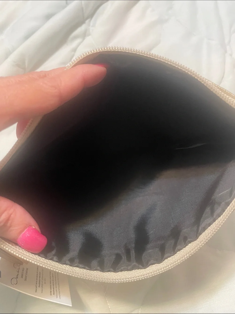 Oscar de la Renta Metallic Gold Cosmetic Pouch with Tassel
